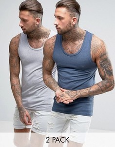 2 обтягивающие майки ASOS - СКИДКА - Мульти