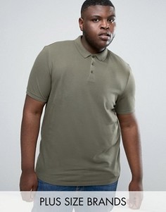 Зеленое поло из ткани пике ASOS PLUS - Зеленый