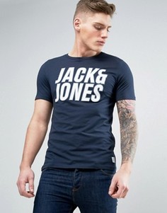 Футболка с графическим принтом Jack &amp; Jones Core - Темно-синий