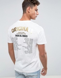 Футболка с принтом на спине Jack &amp; Jones Originals - Белый