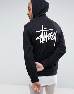 Худи с логотипом на спине Stussy - Черный