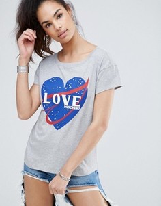 Футболка с принтом Love Moschino - Серый