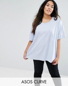 Свободная футболка ASOS CURVE - Синий