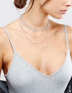 Ожерелье в несколько рядов ASOS - Серебряный