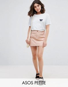 Розовая джинсовая юбка с заниженной талией ASOS PETITE - Розовый