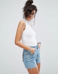 Боди с высоким воротом ASOS - Белый