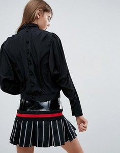 Блузка с длинными рукавами и пуговицами на спине ASOS - Черный
