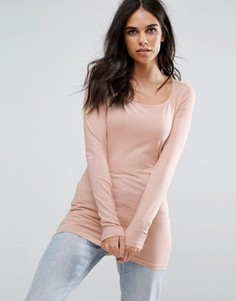 Длинный топ с овальным вырезом Vero Moda - Розовый