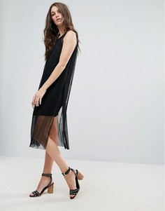 Платье с сетчатым верхним слоем Vero Moda - Черный