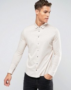 Футболка-поло из трикотажа с длинными рукавами Burton Menswear - Stone