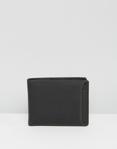 Черный кожаный бумажник и кредитница ASOS - Черный