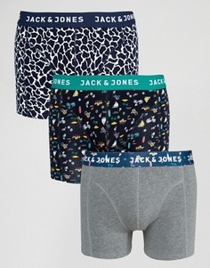 3 пары боксеров-брифов с принтом Jack &amp; Jones - Мульти