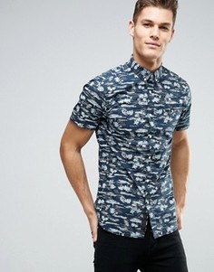 Рубашка с короткими рукавами и принтом Produkt - Темно-синий