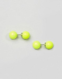 Серьги-шарики неонового цвета ASOS - Желтый