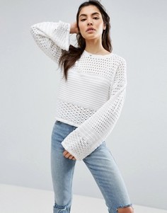 Ажурный джемпер с широкими рукавами ASOS - Белый