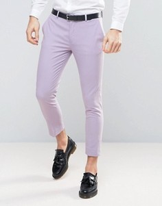 Светло-фиолетовые супероблегающие укороченные брюки в строгом стиле ASOS - Фиолетовый