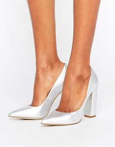Туфли цвета металлик на блочном каблуке Steve Madden Primpy - Серебряный