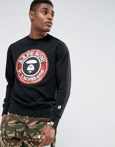 Свитшот с большим логотипом AAPE By A Bathing Ape - Черный