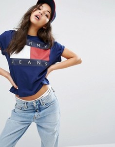 Футболка в стиле 90-х с логотипом Tommy Jeans - Синий