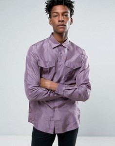 Фиолетовая шелковая рубашка классического кроя ASOS - Фиолетовый