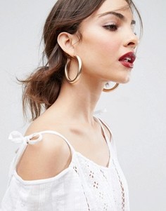 Большие серьги-кольца ASOS - Золотой