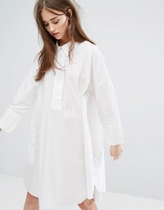 Платье-рубашка с oversize-манжетами Weekday - Белый