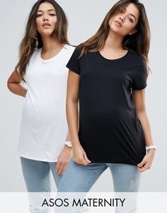 2 футболки для беременных с круглым вырезом ASOS Maternity - СКИДКА 15 - Мульти