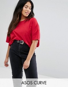 Свободная футболка ASOS CURVE - Красный
