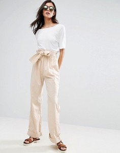 Брюки с широкими штанинами в стиле карате ASOS - Stone