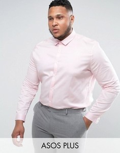 Узкая атласная рубашка розового цвета ASOS PLUS WEDDING - Розовый