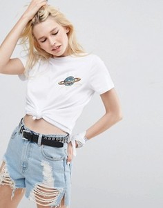 Футболка с нашивкой с пайетками ASOS - Белый