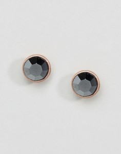 Серьги-гвоздики с серыми камнями Pilgrim - Черный