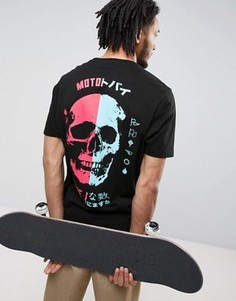 Свободная футболка с черепом ASOS - Черный