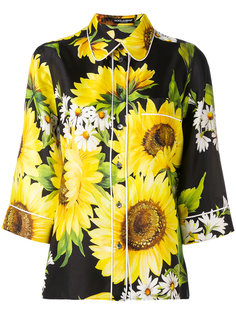 рубашка с рисунком из подсолнухов Dolce &amp; Gabbana