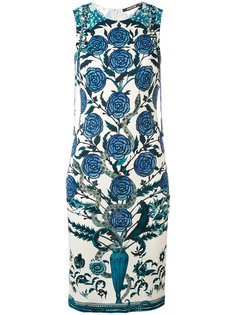rose print shift dress Roberto Cavalli