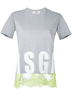 футболка с кружевным подолом MSGM