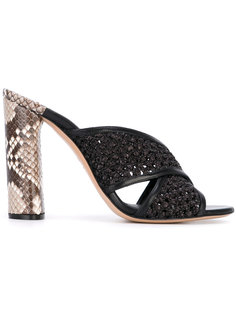 snakeskin effect crossover mules Casadei