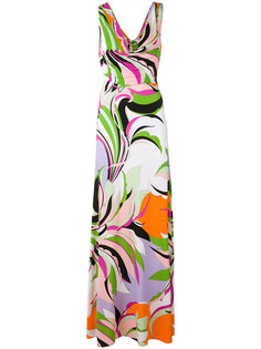 draped neck maxi dress Emilio Pucci