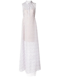 textured long button down dress Delpozo