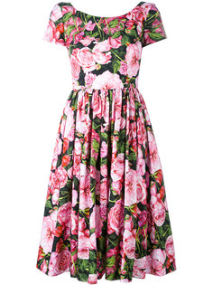 платье с принтом роз Dolce &amp; Gabbana