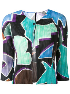 geometric print cropped jacket Pleats Please By Issey Miyake