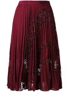 lace appliqué pleated skirt Self-Portrait