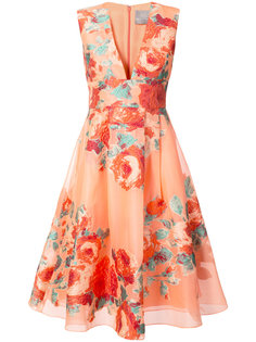 коктейльное платье с цветочным узором Lela Rose