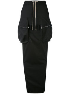 длинная юбка с накладными карманами Rick Owens DRKSHDW