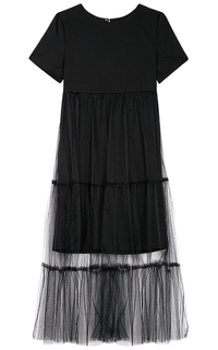 Черное платье с юбкой из фатина La Reine Blanche