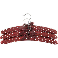 Вешалки 3 шт.,"Коричневые в горошек с коричневым бантиком", EL Casa