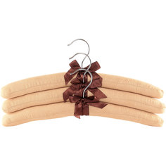 Вешалки 3 шт. 38*3,2*13,8 см. "Бежевые с коричневым бантиком", EL Casa