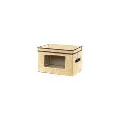 Кофр складной для хранения 38*25*25 см. "Звезды", EL Casa, бежевый