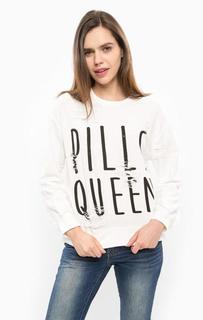 Белый хлопковый свитшот с декоративными потертостями Silvian Heach