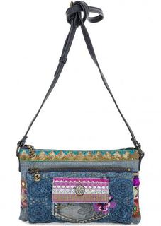 Маленькая текстильная сумка с нашивками и вышивкой Desigual